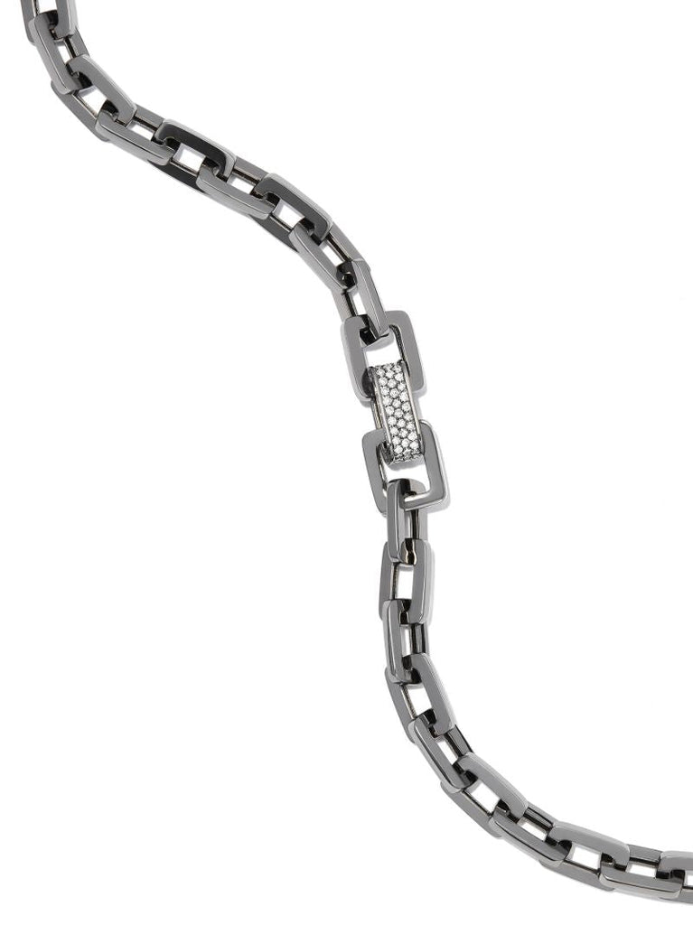 18k Black Gold Chain Link Diamond Bracelet