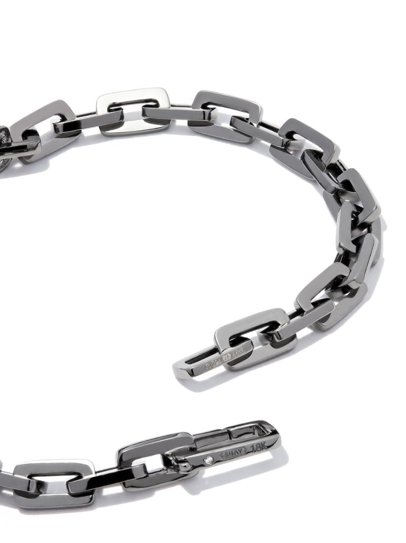 18k Black Gold Chain Link Diamond Bracelet