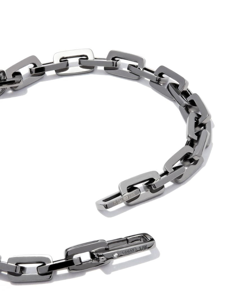 18k Black Gold Chain Link Diamond Bracelet
