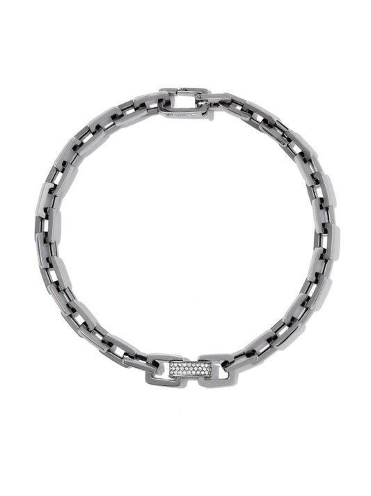 18k Black Gold Chain Link Diamond Bracelet