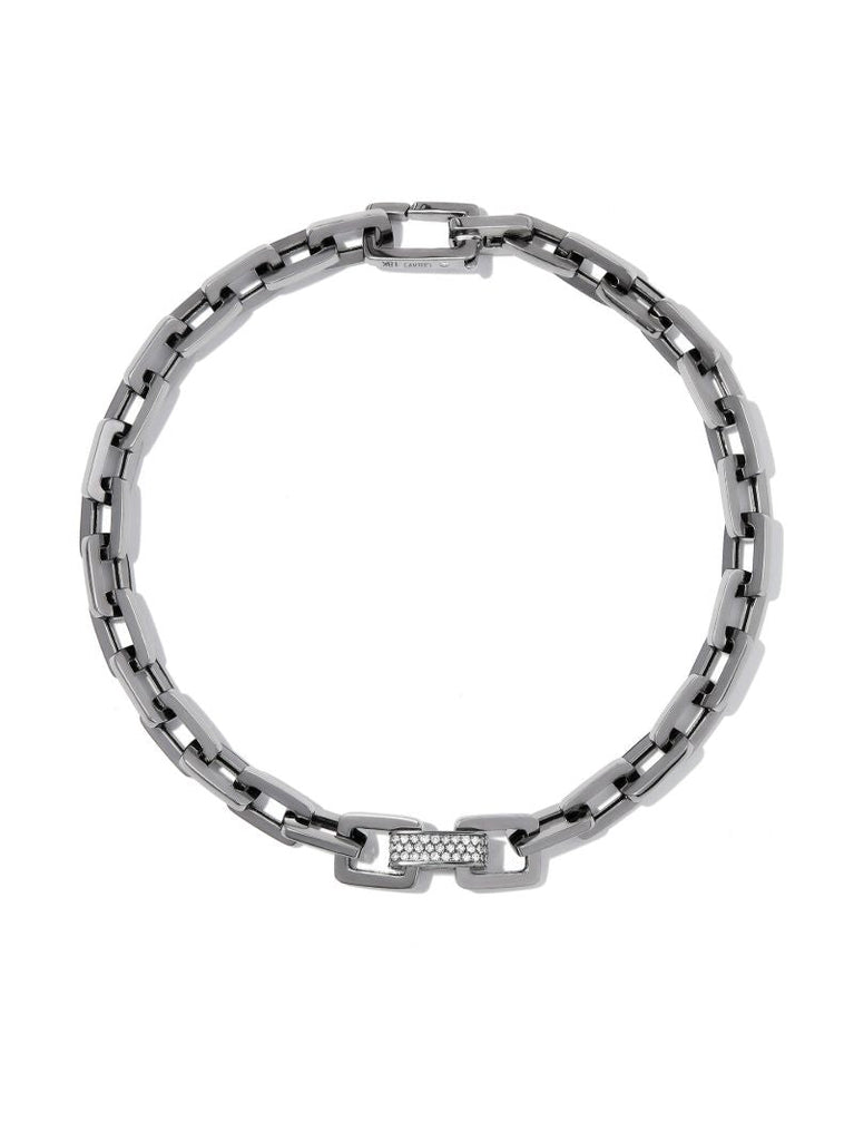 18k Black Gold Chain Link Diamond Bracelet