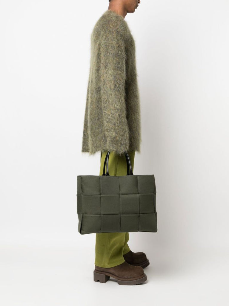 Green Military Padded Canvas Tote Bag