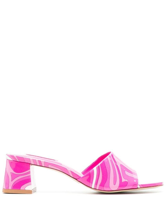 Pink Brigitte 45 Patent Leather Mules