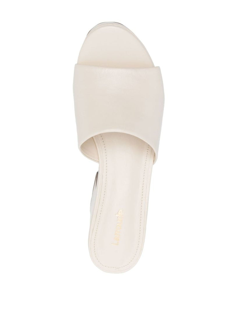 White Miso 90 Platform Leather Mules