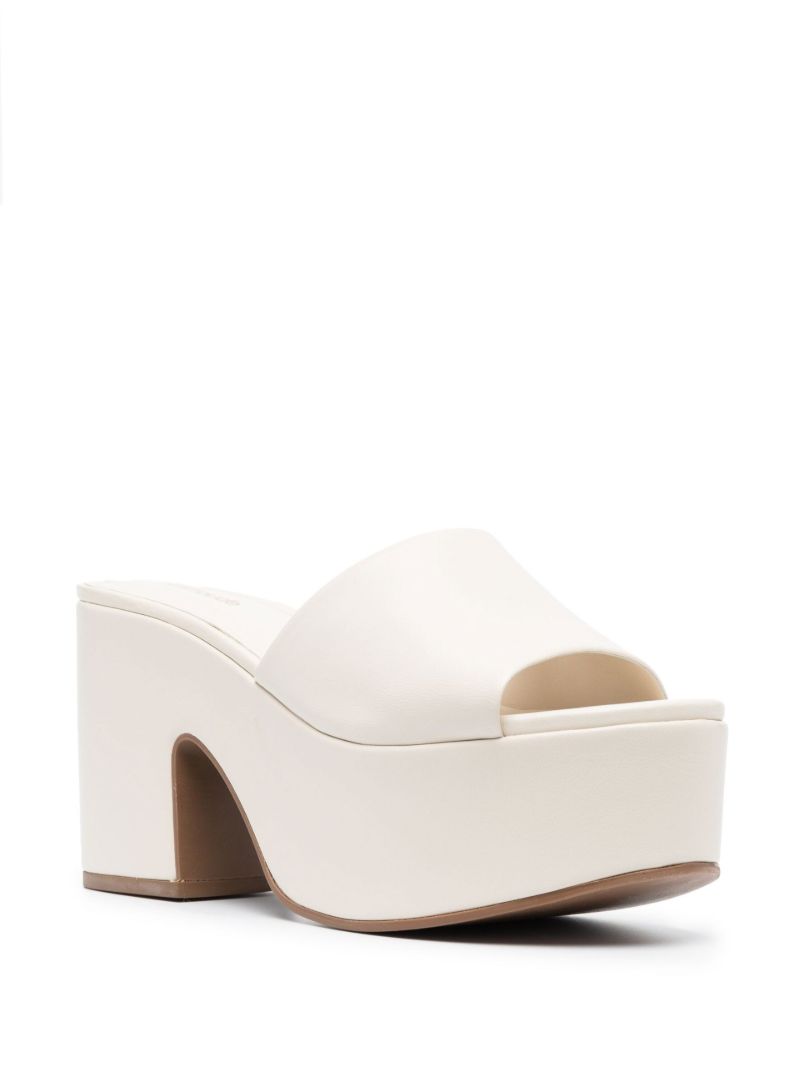White Miso 90 Platform Leather Mules
