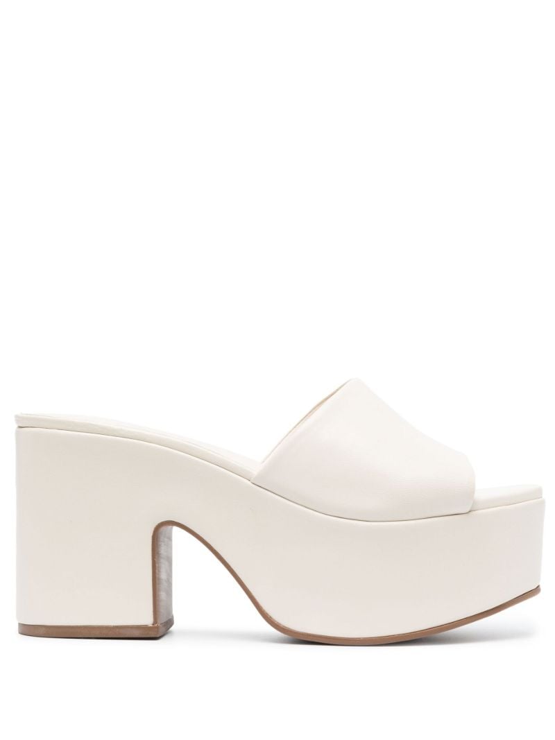 White Miso 90 Platform Leather Mules
