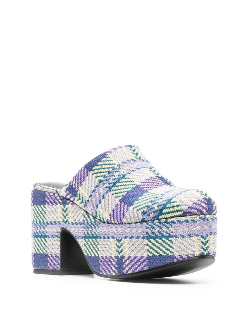 Purple Miso 90 Tartan Platform Clogs