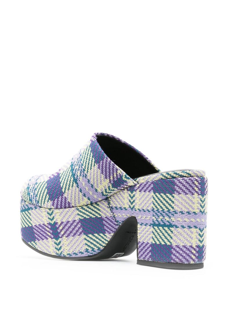 Purple Miso 90 Tartan Platform Clogs