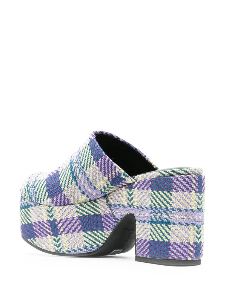 Purple Miso 90 Tartan Platform Clogs
