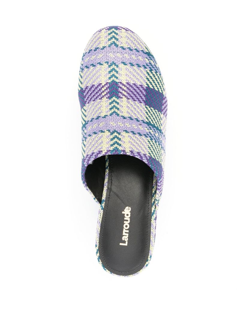 Purple Miso 90 Tartan Platform Clogs