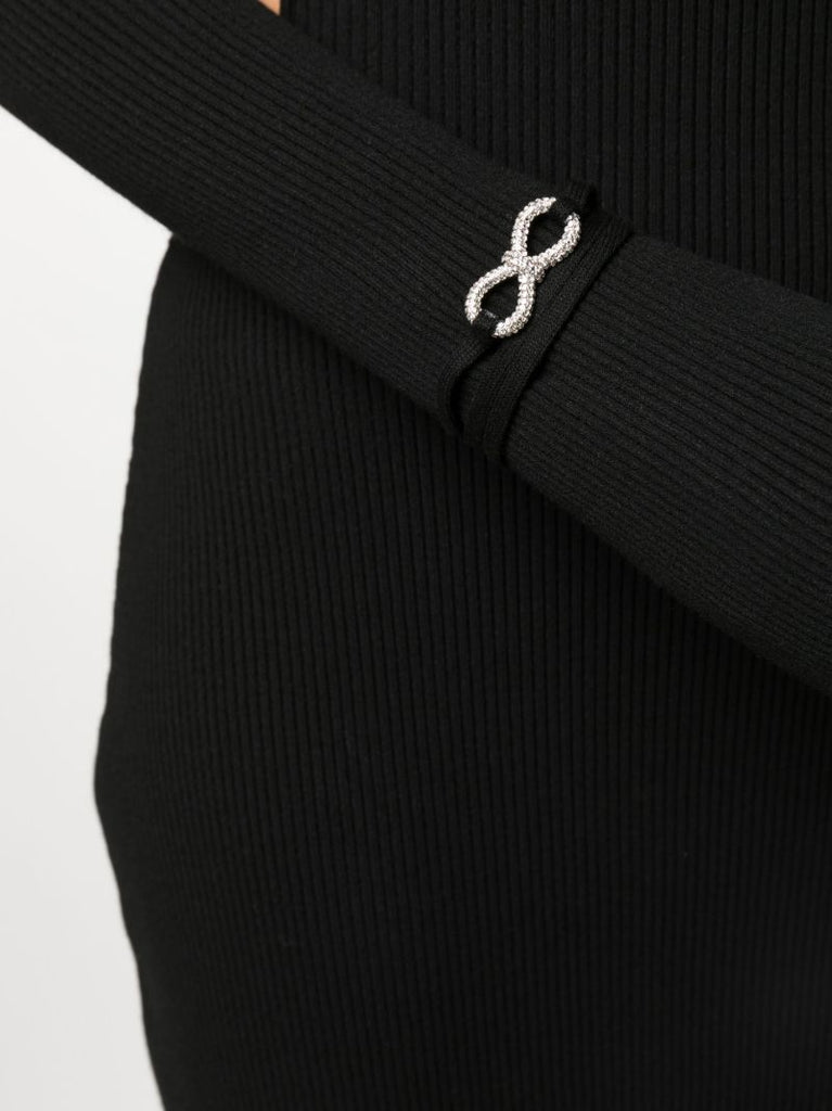 Black Ribbed Cut-out Maxi Dress