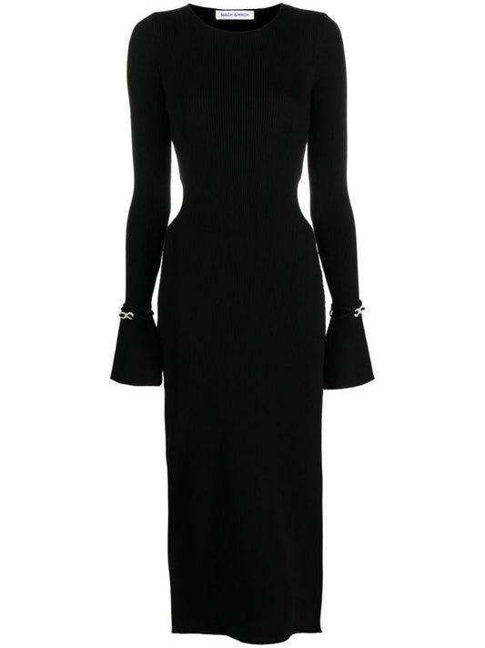 Black Ribbed Cut-out Maxi Dress