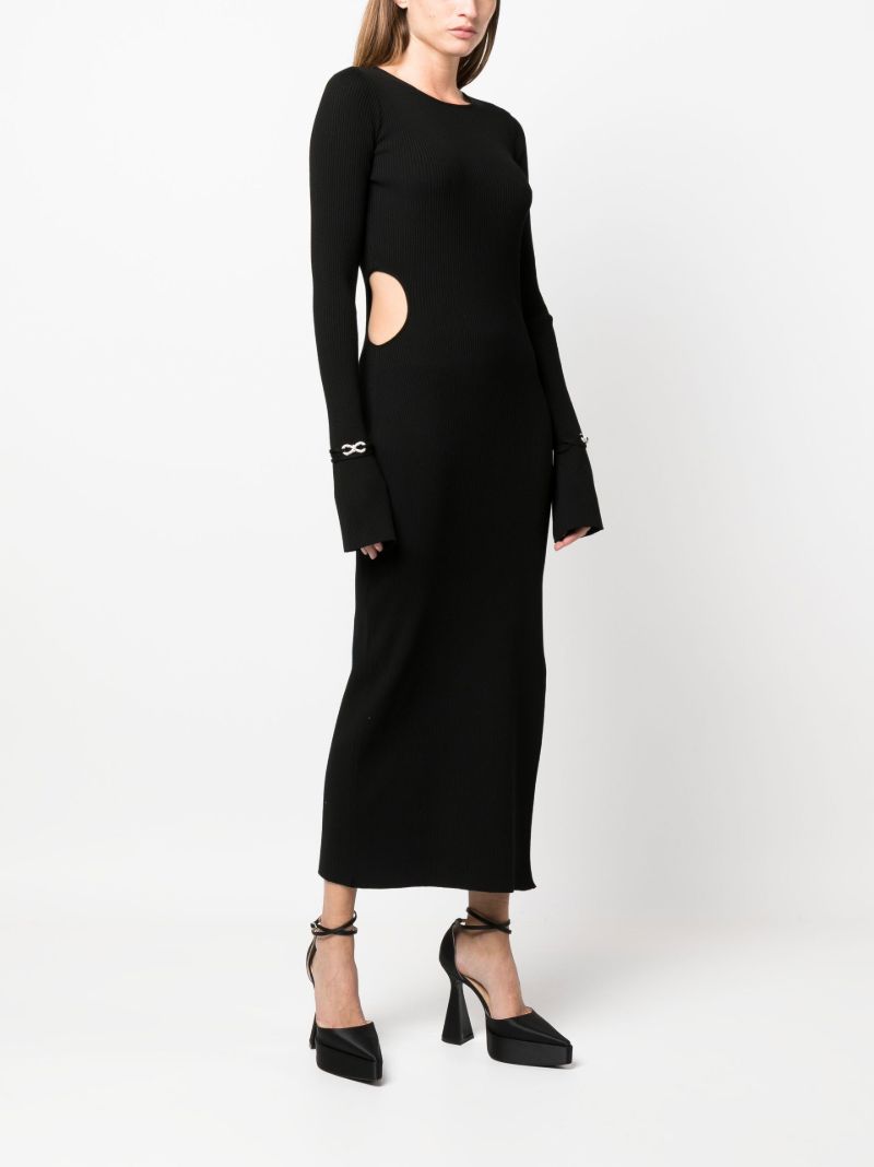 Black Ribbed Cut-out Maxi Dress