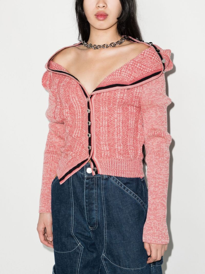 Pink Chain Necklace Knit Cardigan