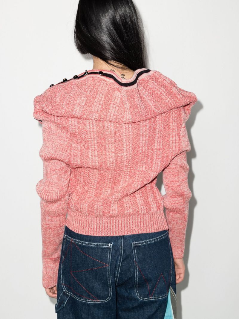 Pink Chain Necklace Knit Cardigan