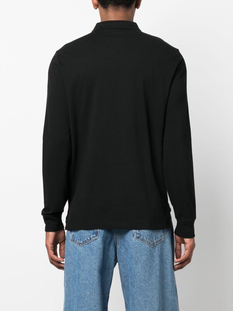 Black Polo Bear Long Sleeve Polo Shirt