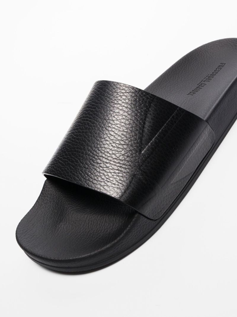 Black Humberto Faux Leather Slides