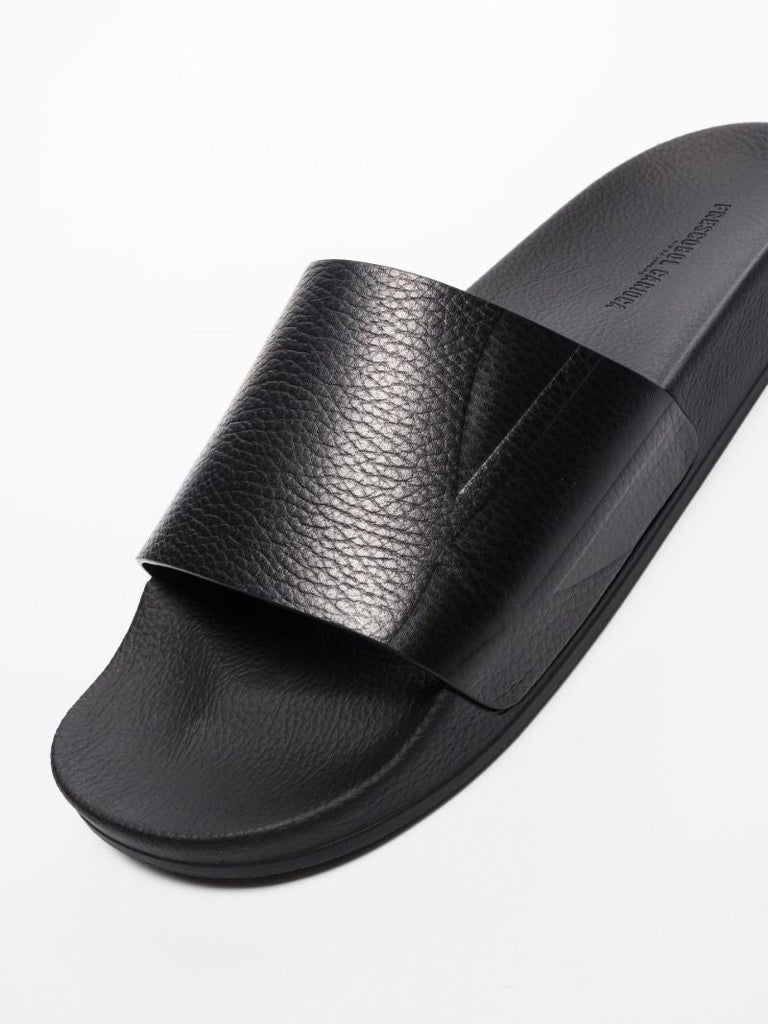 Black Humberto Faux Leather Slides