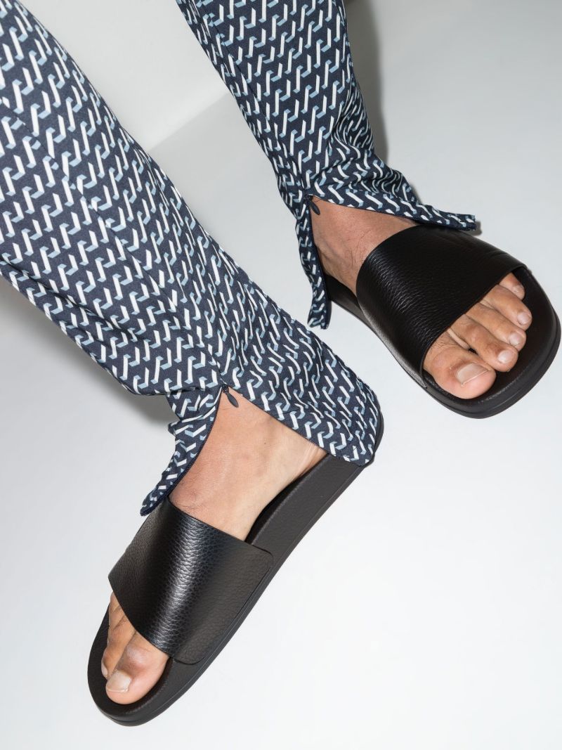 Black Humberto Faux Leather Slides
