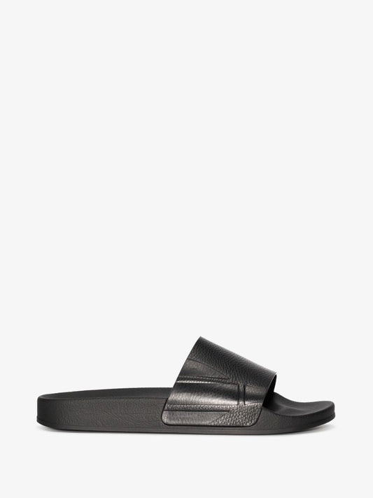Black Humberto Faux Leather Slides