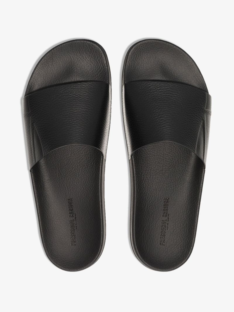 Black Humberto Faux Leather Slides