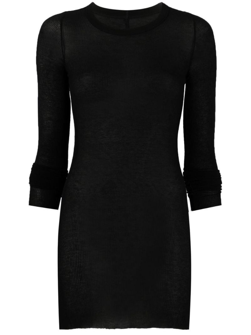 Black Ribbed Long Sleeved Top