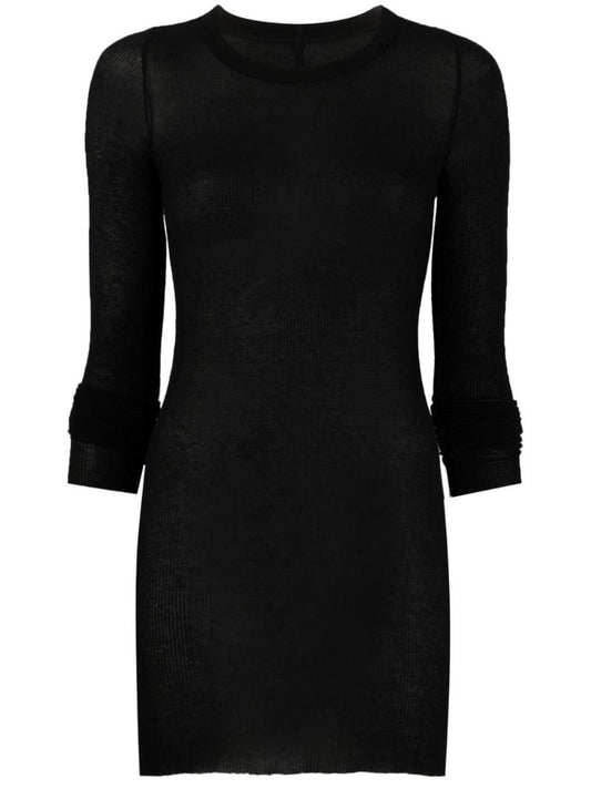 Black Ribbed Long Sleeved Top