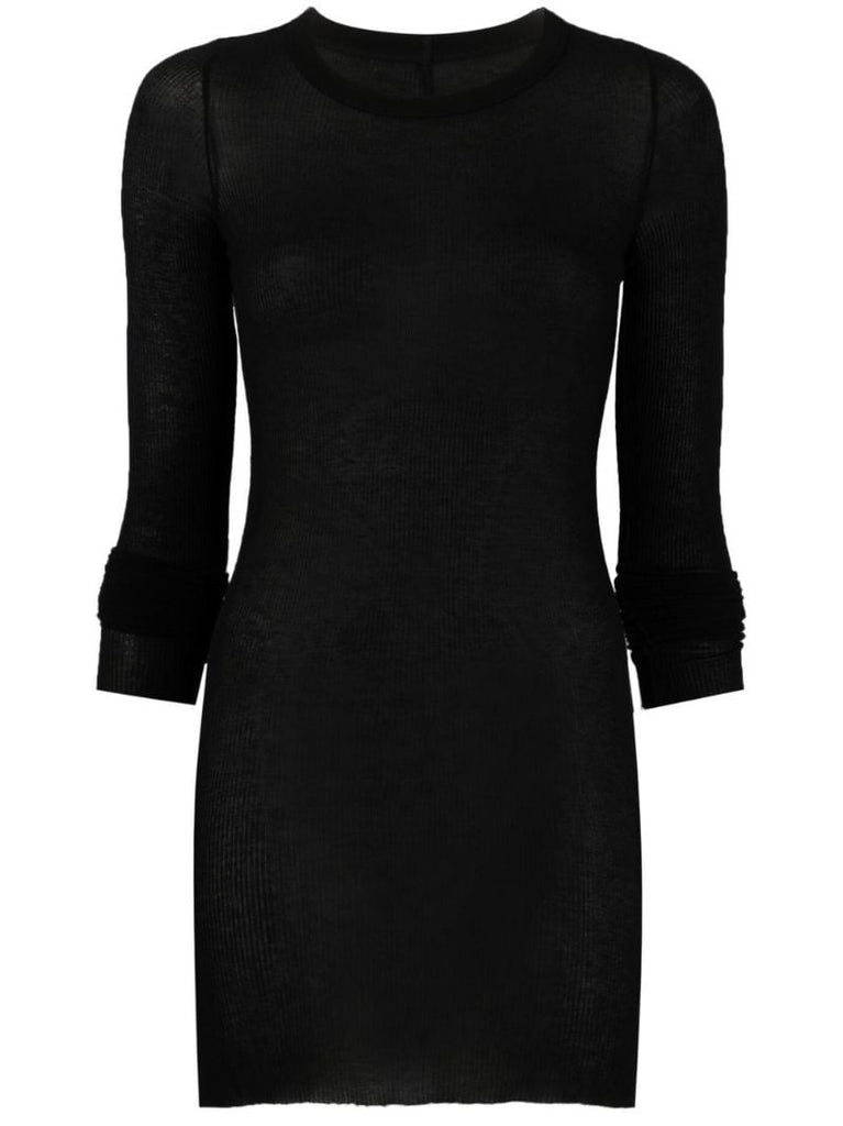 Black Ribbed Long Sleeved Top