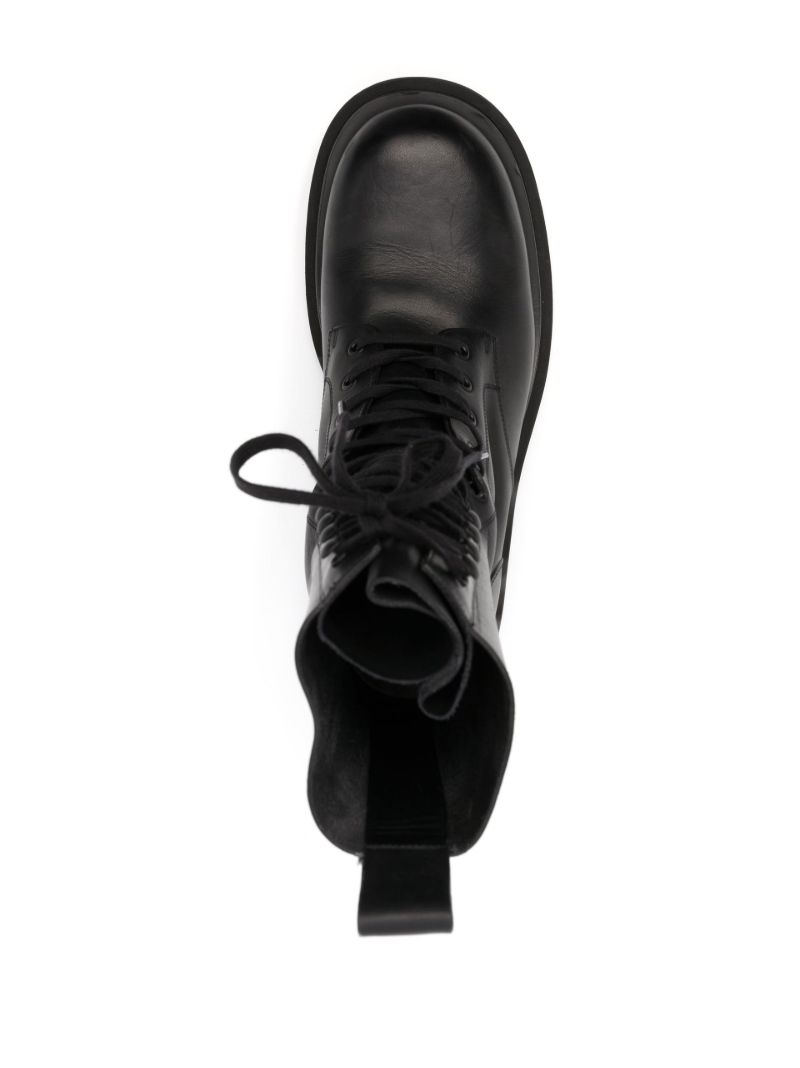 Black Lug Lace-up Leather Boots