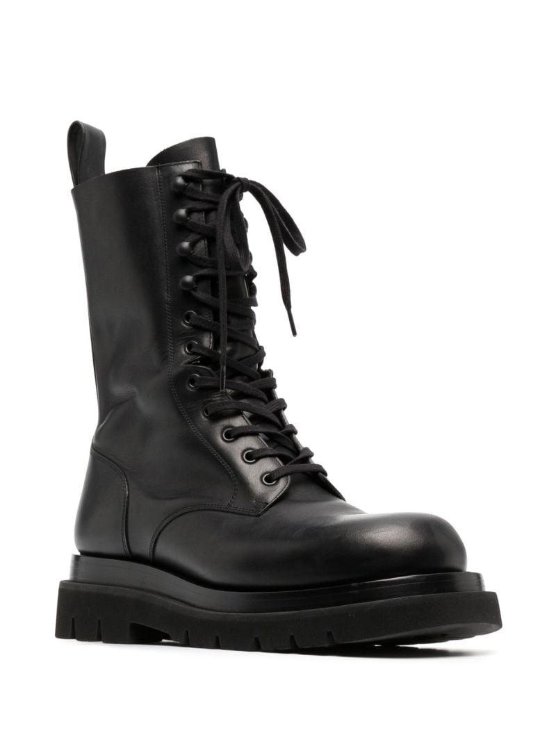 Black Lug Lace-up Leather Boots