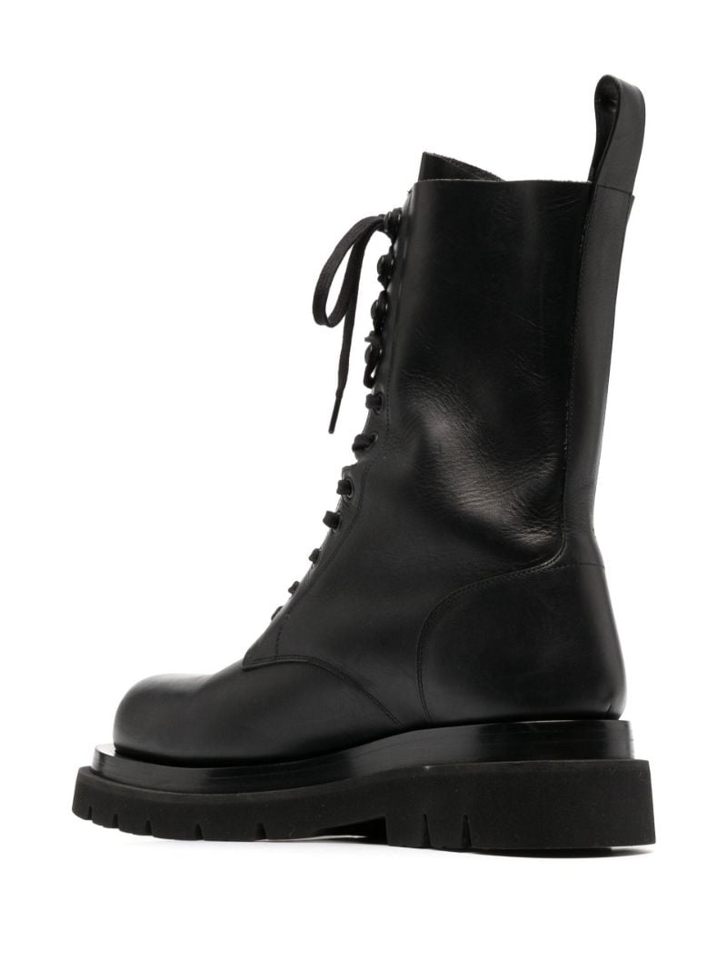 Black Lug Lace-up Leather Boots