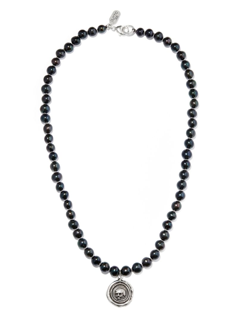 Black What Once Was Pendant Pearl Necklace