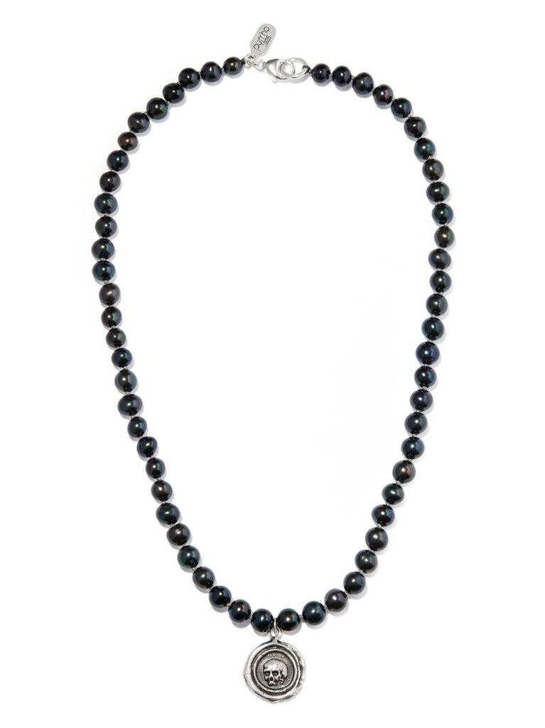 Black What Once Was Pendant Pearl Necklace