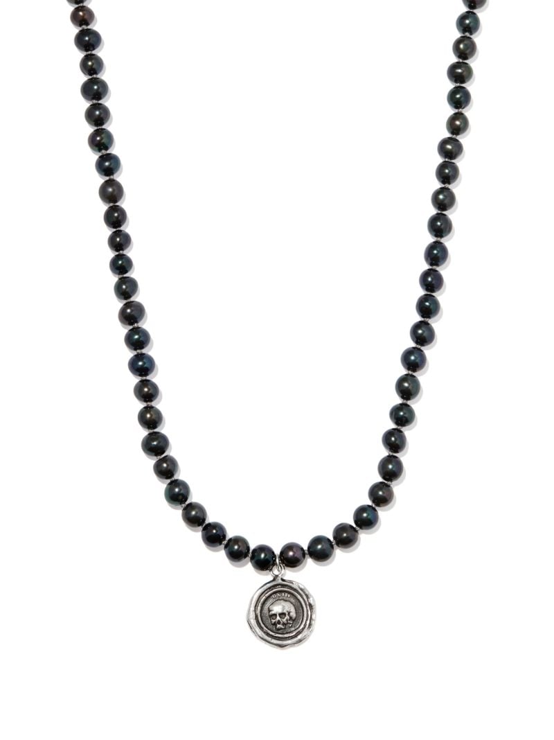 Black What Once Was Pendant Pearl Necklace