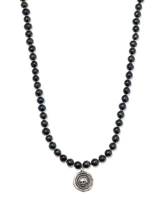 Black What Once Was Pendant Pearl Necklace
