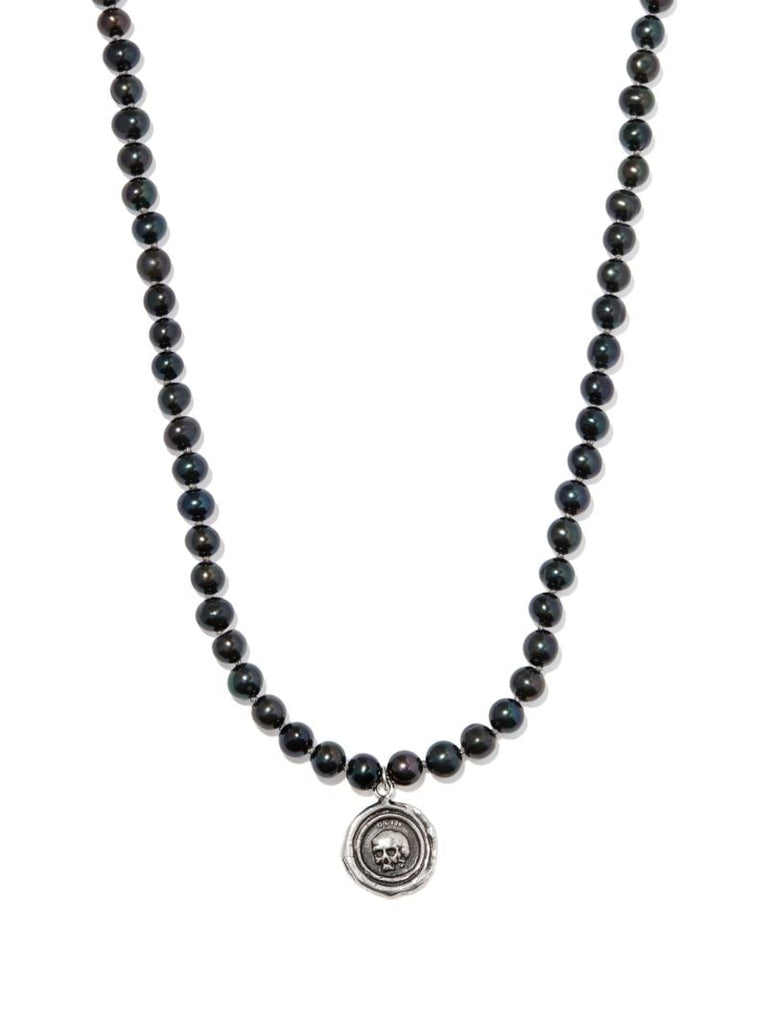 Black What Once Was Pendant Pearl Necklace