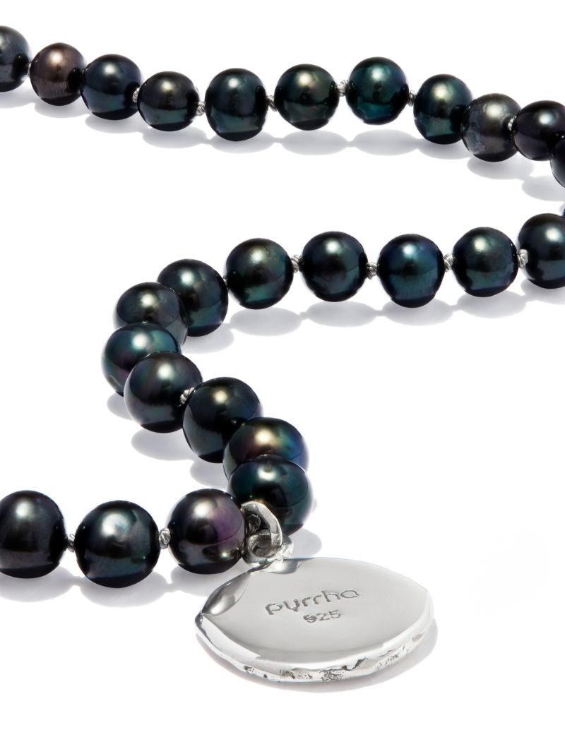 Black What Once Was Pendant Pearl Necklace