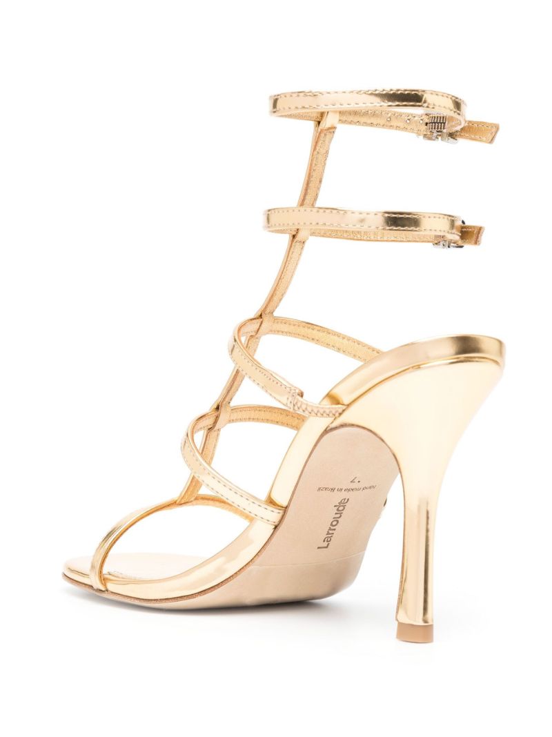 Gold Serena 95 Caged Leather Sandals
