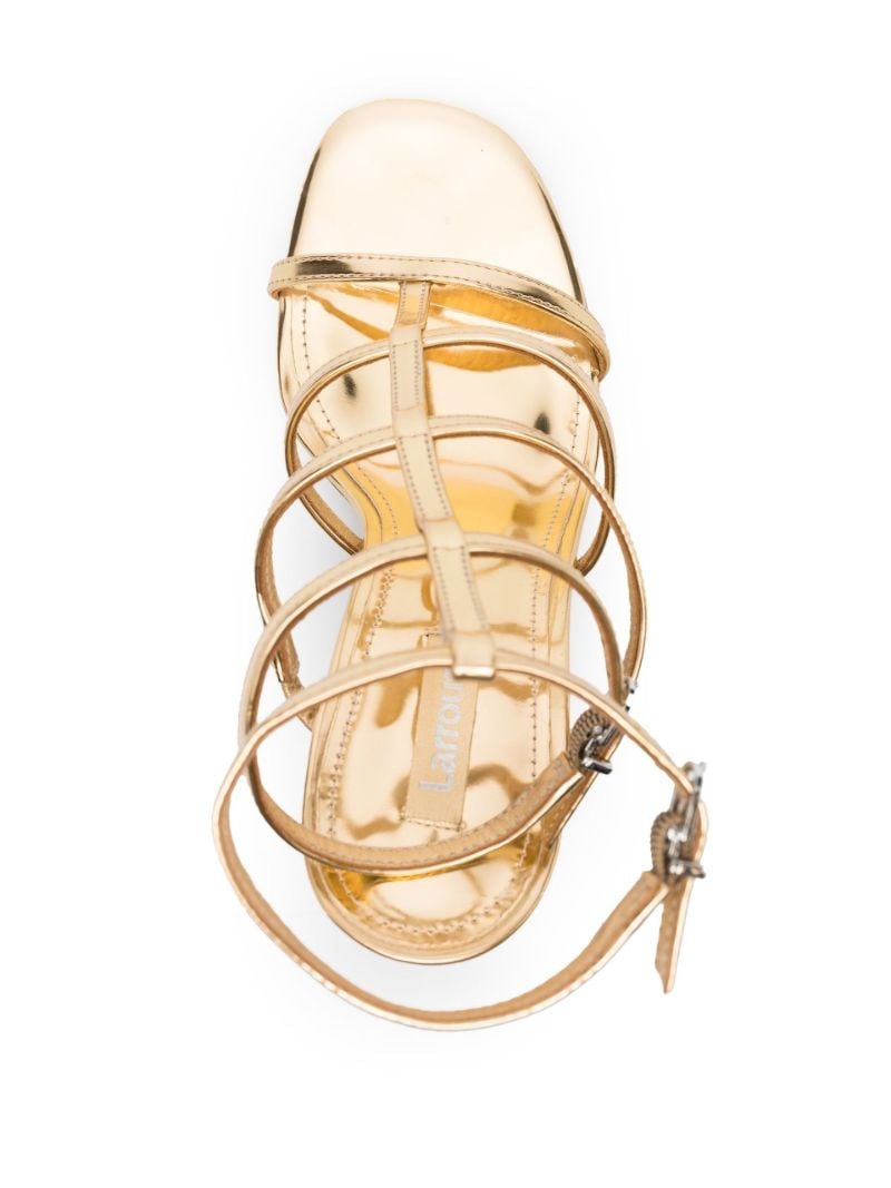 Gold Serena 95 Caged Leather Sandals