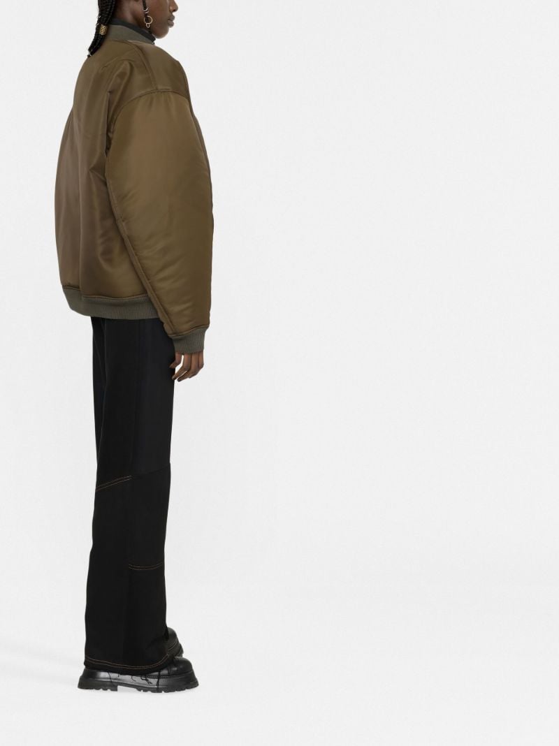 Green Pinched Logo Bomber Jacket