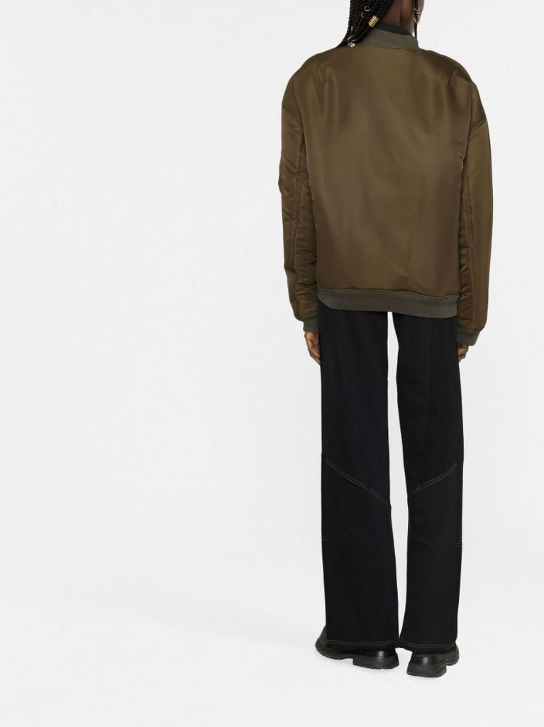 Green Pinched Logo Bomber Jacket