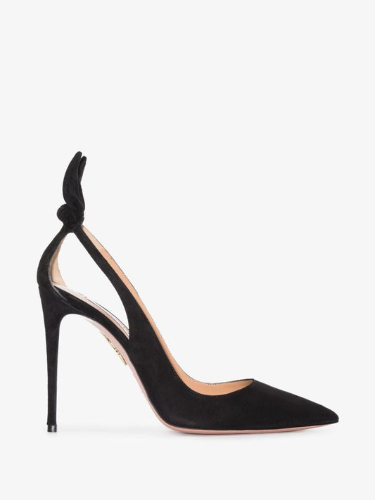Black Bow Tie 105 Suede Pumps