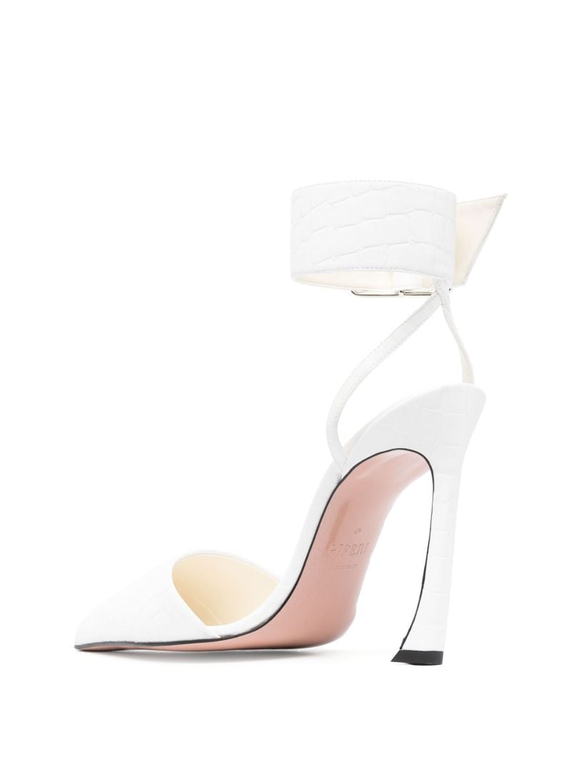 White Fame 100 Mock Croc Faux Leather Pumps