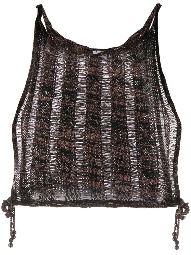 Black Ribbed-knit Crop Top