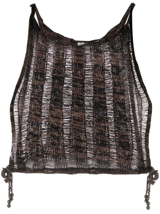 Black Ribbed-knit Crop Top