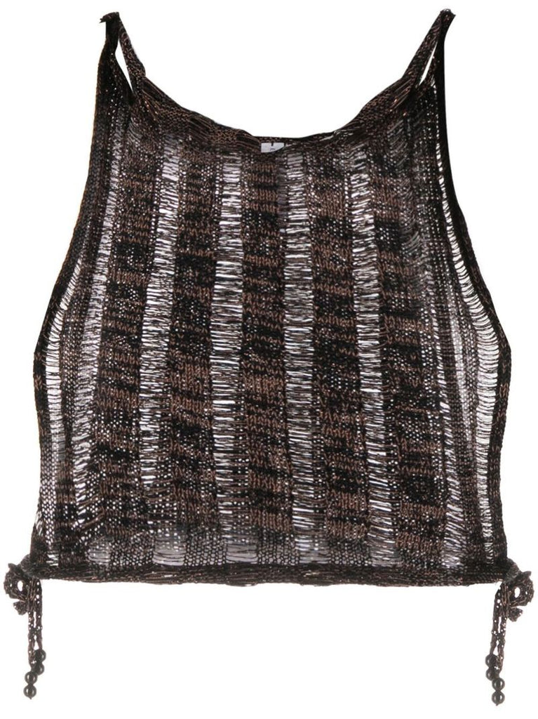 Black Ribbed-knit Crop Top