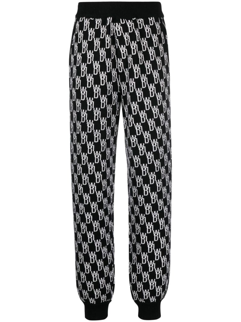 Black Logo Jacquard Track Pants
