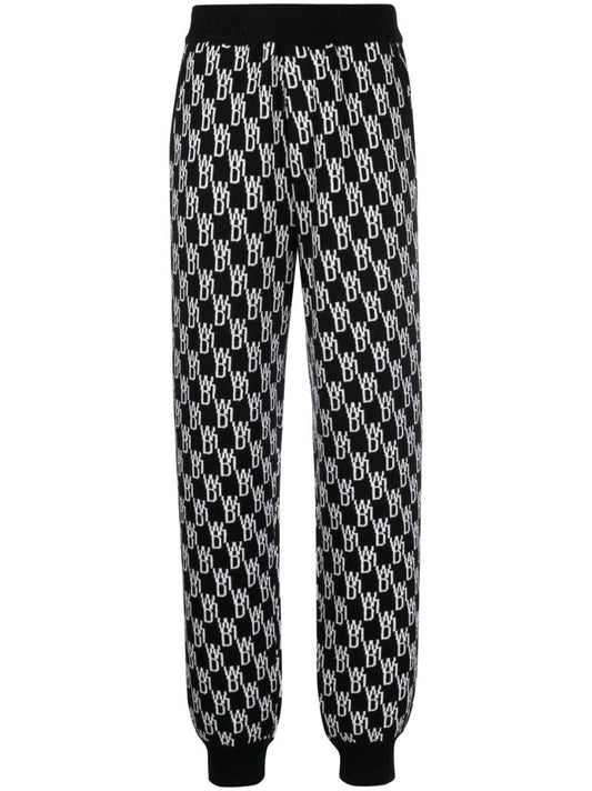 Black Logo Jacquard Track Pants