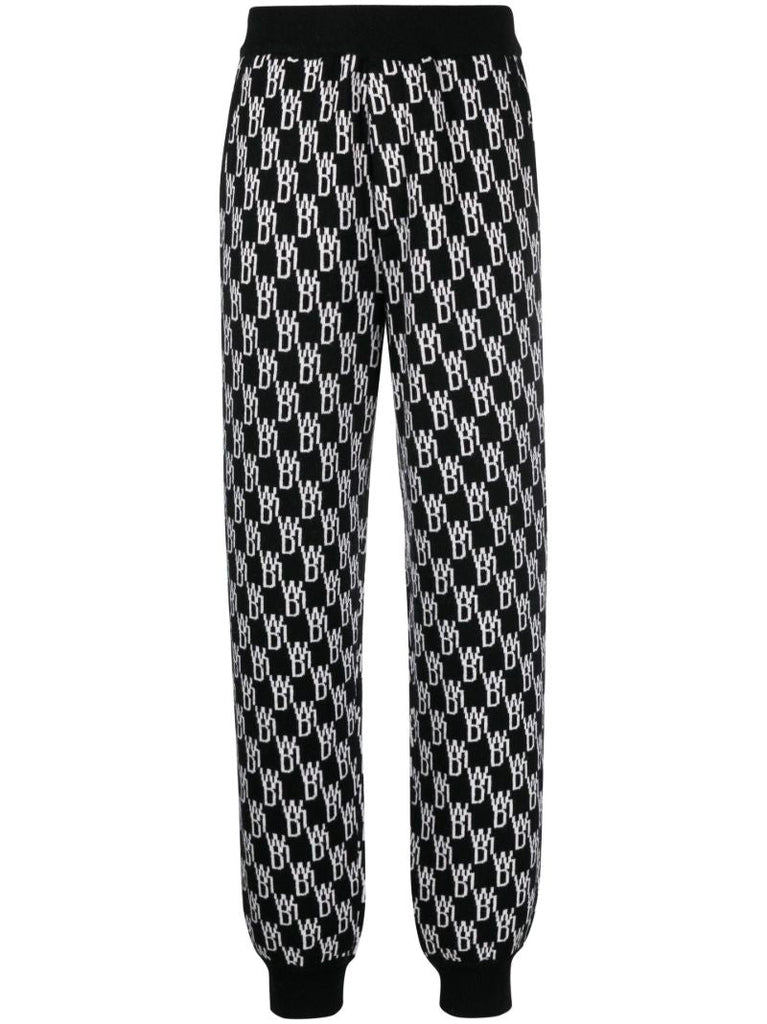 Black Logo Jacquard Track Pants