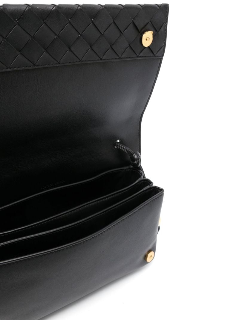 Black Trio Intrecciato Leather Pouch Bag